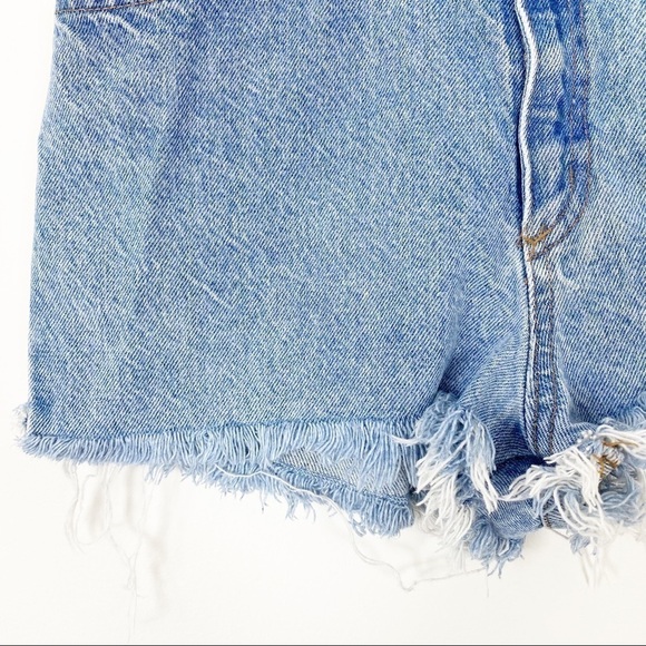 VINTAGE 955 ORIGINALS Light Wash High Waist Cutoff Shorts Hot Pants Booty 7 24 - Picture 5 of 9